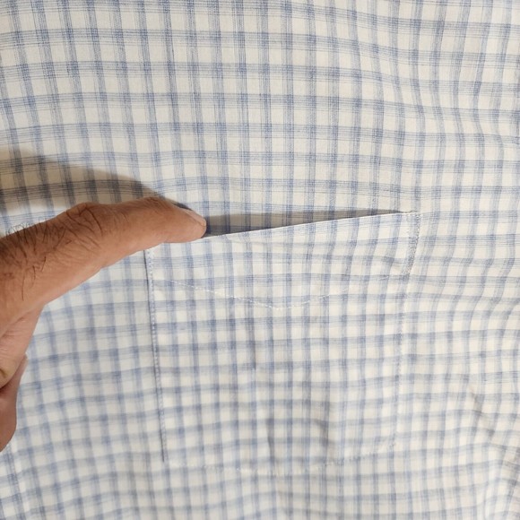 Lucky Brand Mens Shirt XL Blue/White Check Button Down  Long Sleeve - Picture 4 of 16